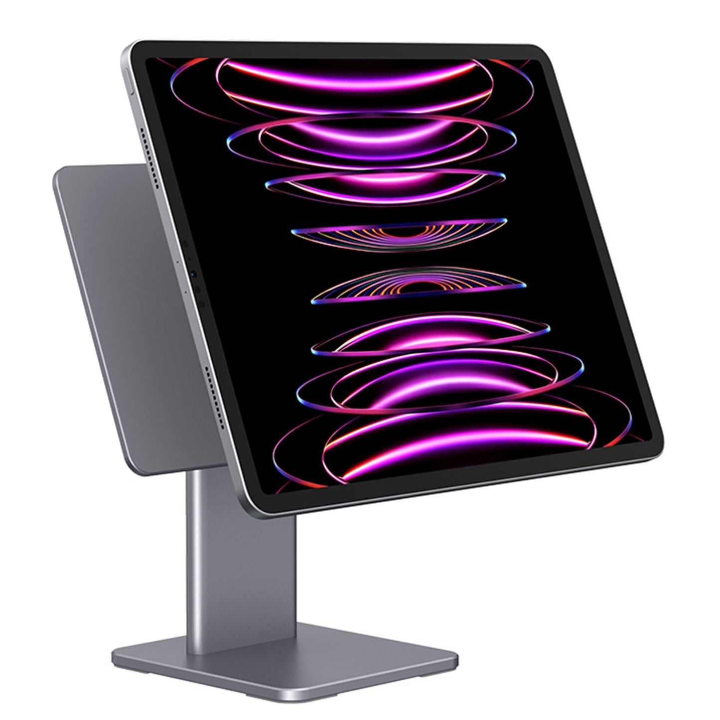 Magnetic 6-in-1 Hub Stand for iPad Pro 12.9 with 360° Rotation, 80° Tilt, 4K HDMI, Card Reader, USB 5Gbps, 60W PD, 3.5mm Audio