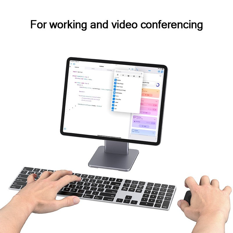 Magnetic 6-in-1 Hub Stand for iPad Pro 12.9 with 360° Rotation, 80° Tilt, 4K HDMI, Card Reader, USB 5Gbps, 60W PD, 3.5mm Audio