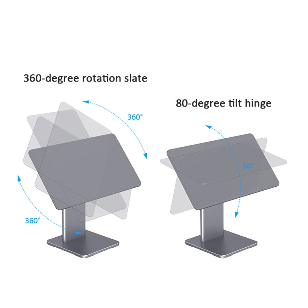Magnetic 6-in-1 Hub Stand for iPad Pro 12.9 with 360° Rotation, 80° Tilt, 4K HDMI, Card Reader, USB 5Gbps, 60W PD, 3.5mm Audio