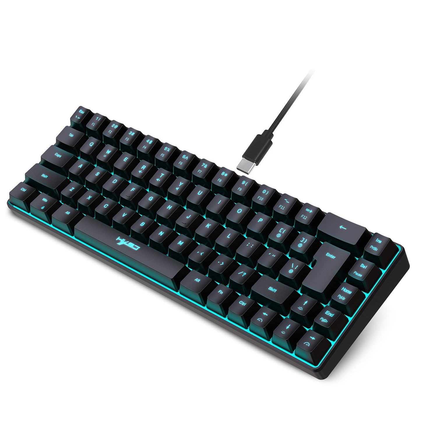 HXSJ K68 RGB Wired Mini Gaming Keyboard & 2.4G Wireless RGB Mouse Combo - 3600DPI, 11 Lighting Modes for Game/Office