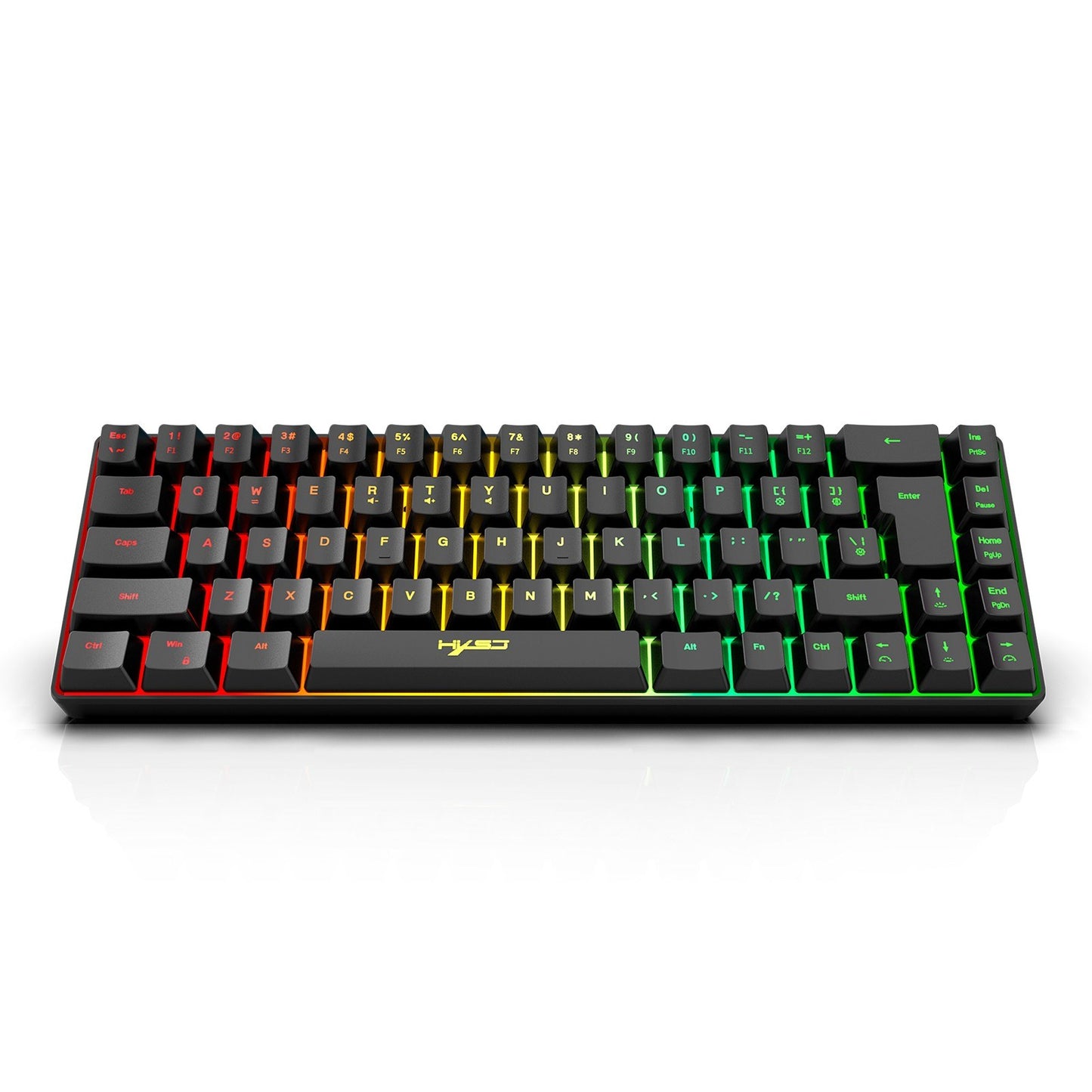 HXSJ K68 RGB Wired Mini Gaming Keyboard & 2.4G Wireless RGB Mouse Combo - 3600DPI, 11 Lighting Modes for Game/Office