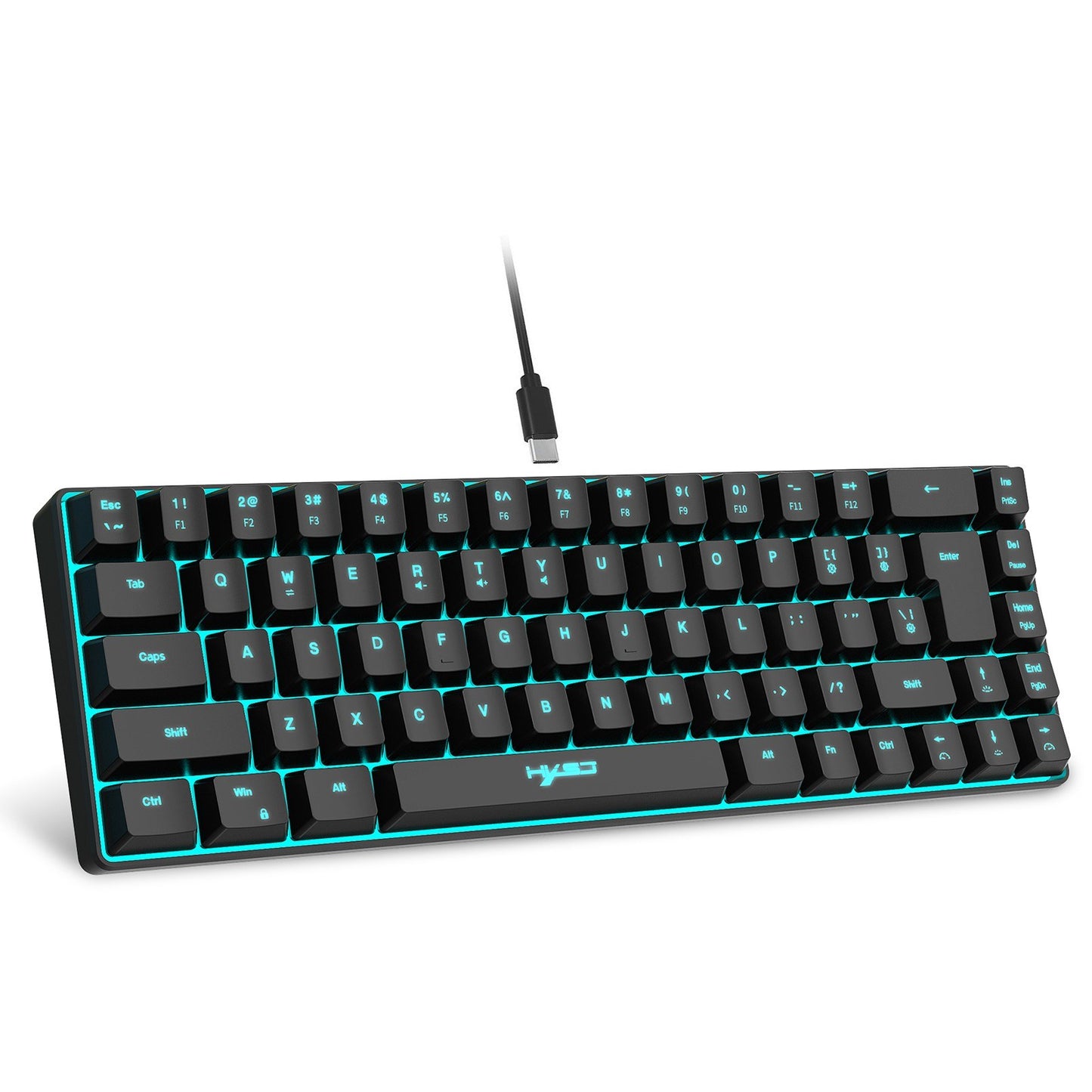 HXSJ K68 RGB Wired Mini Gaming Keyboard & 2.4G Wireless RGB Mouse Combo - 3600DPI, 11 Lighting Modes for Game/Office