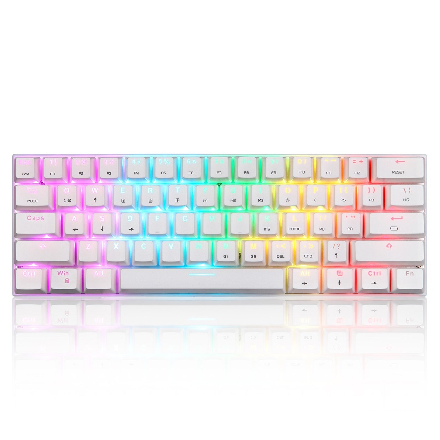 Motospeed SK62 Bluetooth Wireless Mechanical Gaming Keyboard - 61 Keys, RGB Backlight, Blue Switch, Macro-Drive, for Laptop & PC