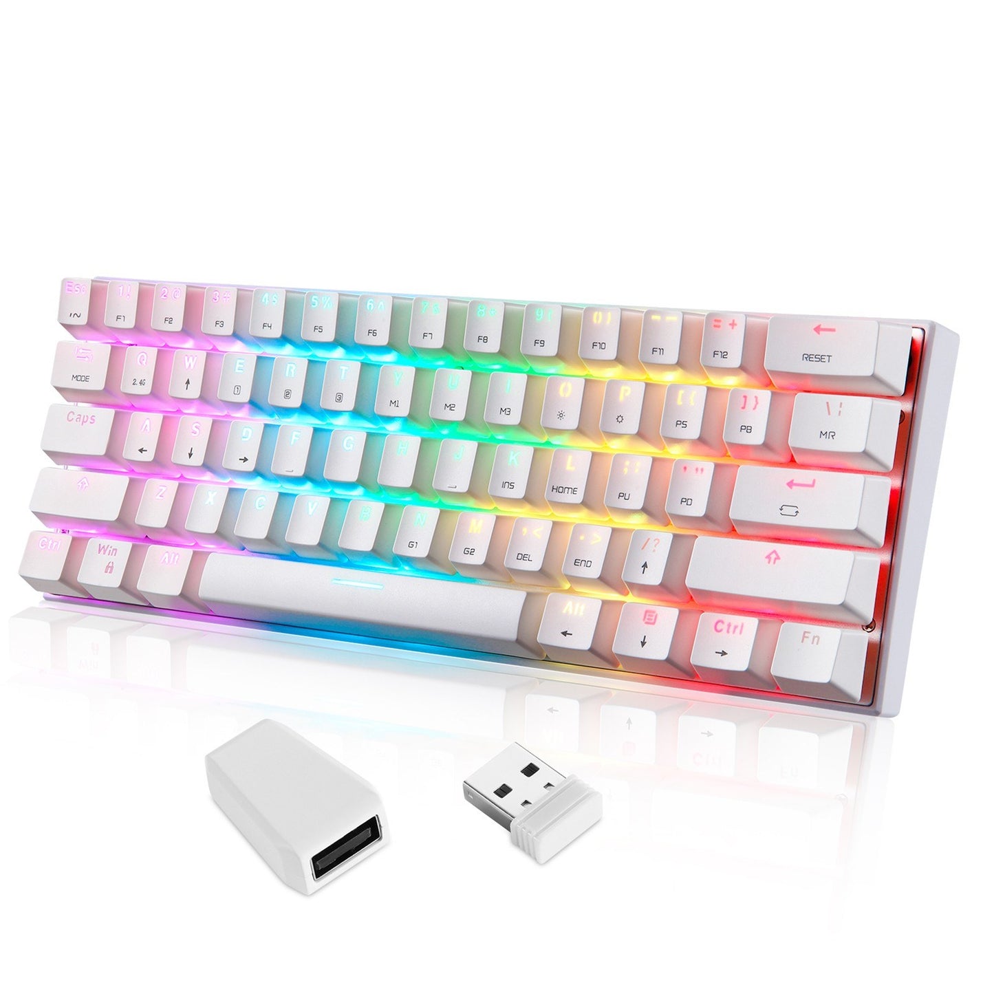 Motospeed SK62 Bluetooth Wireless Mechanical Gaming Keyboard - 61 Keys, RGB Backlight, Blue Switch, Macro-Drive, for Laptop & PC