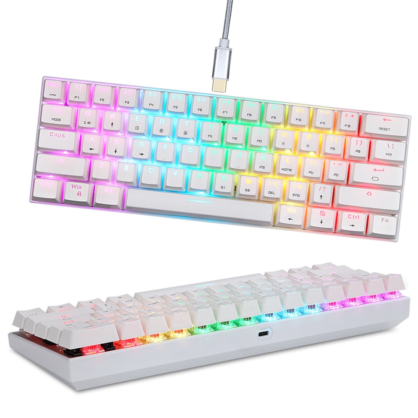 Motospeed SK62 Bluetooth Wireless Mechanical Gaming Keyboard - 61 Keys, RGB Backlight, Blue Switch, Macro-Drive, for Laptop & PC