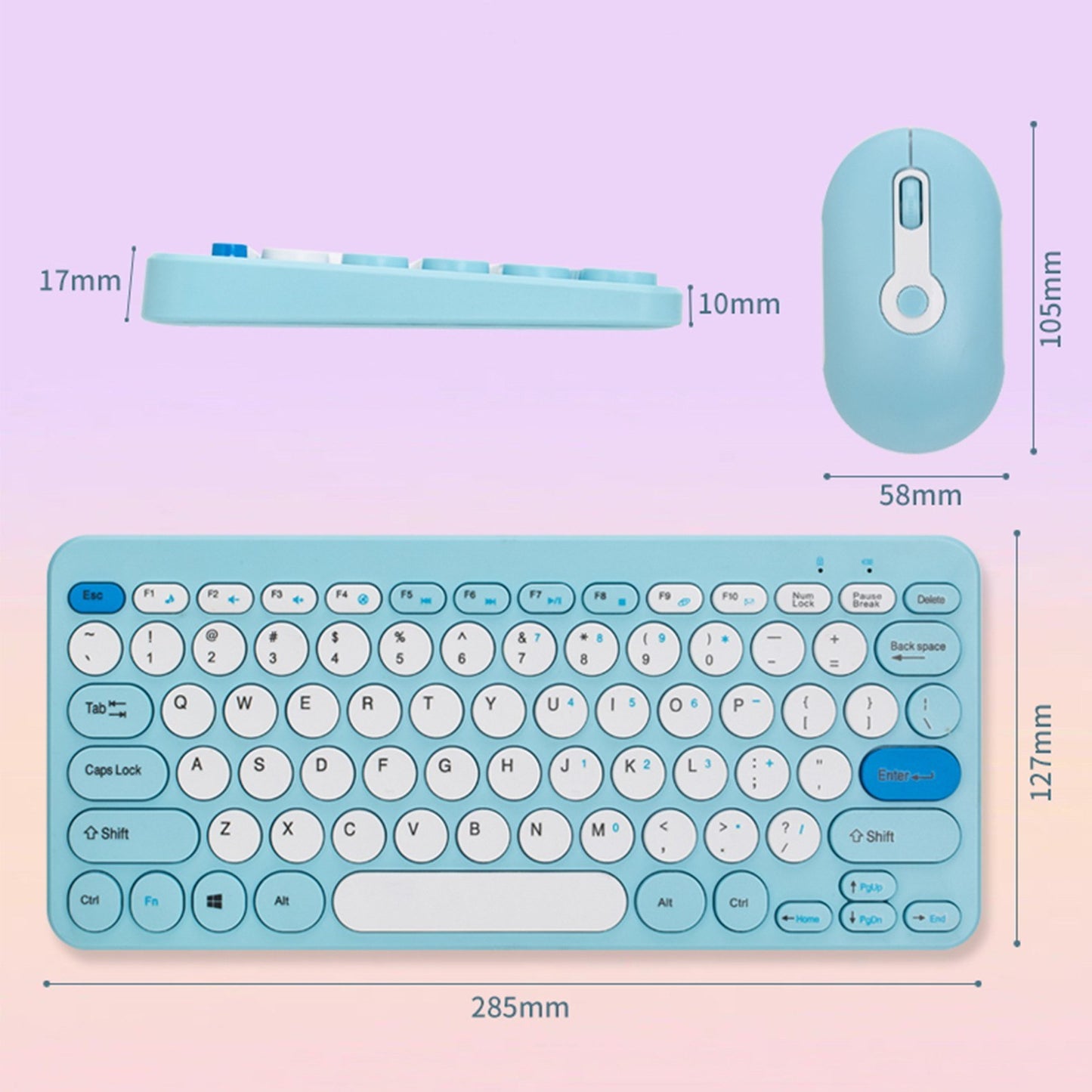 Ergonomic Wireless Keyboard & Mouse Combo - 2.4G Silent, Compact for PC & Laptop