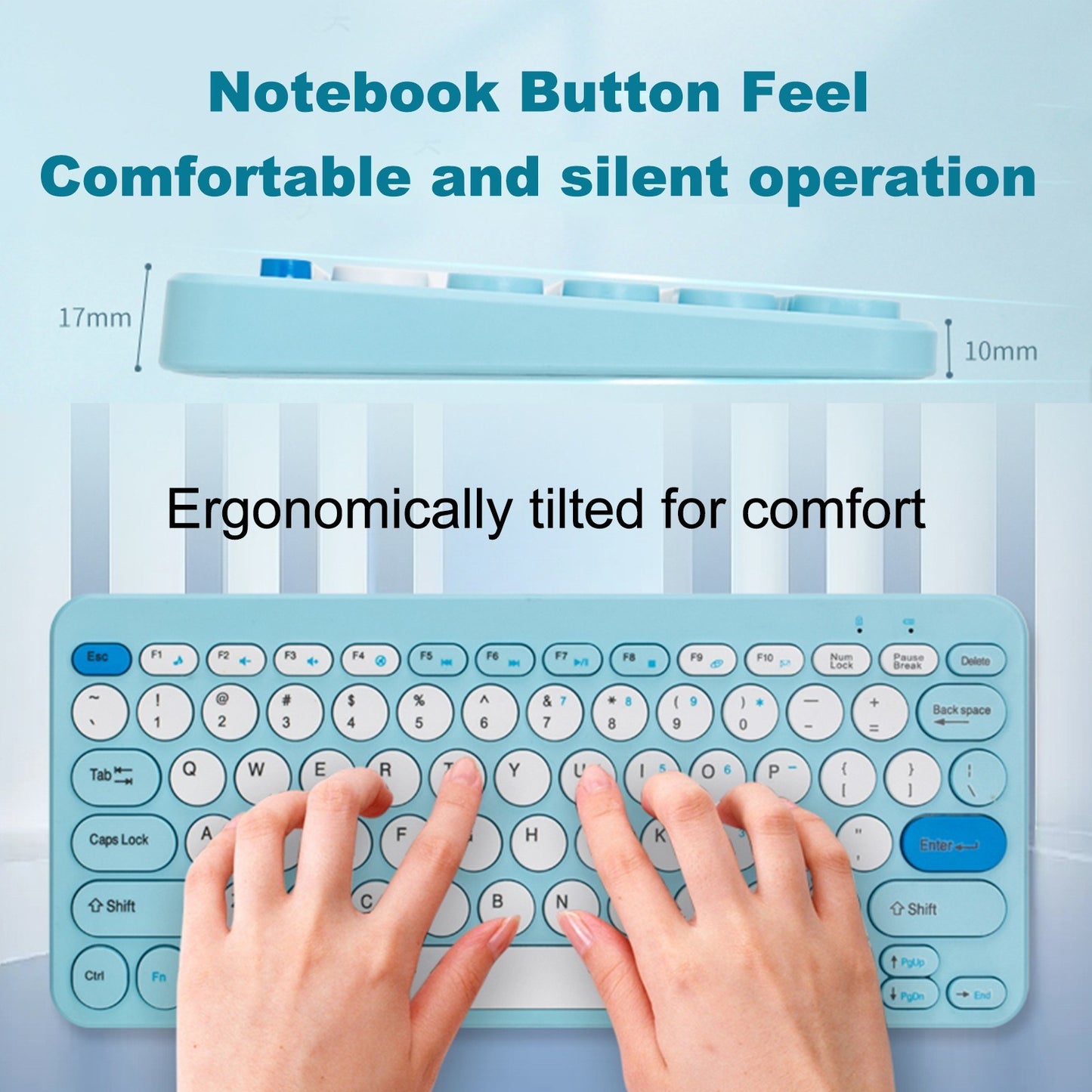 Ergonomic Wireless Keyboard & Mouse Combo - 2.4G Silent, Compact for PC & Laptop