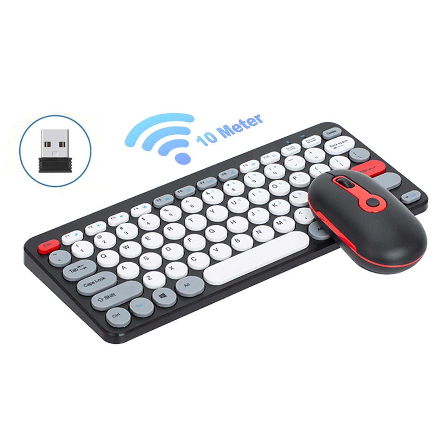 Ergonomic Wireless Keyboard & Mouse Combo - 2.4G Silent, Compact for PC & Laptop