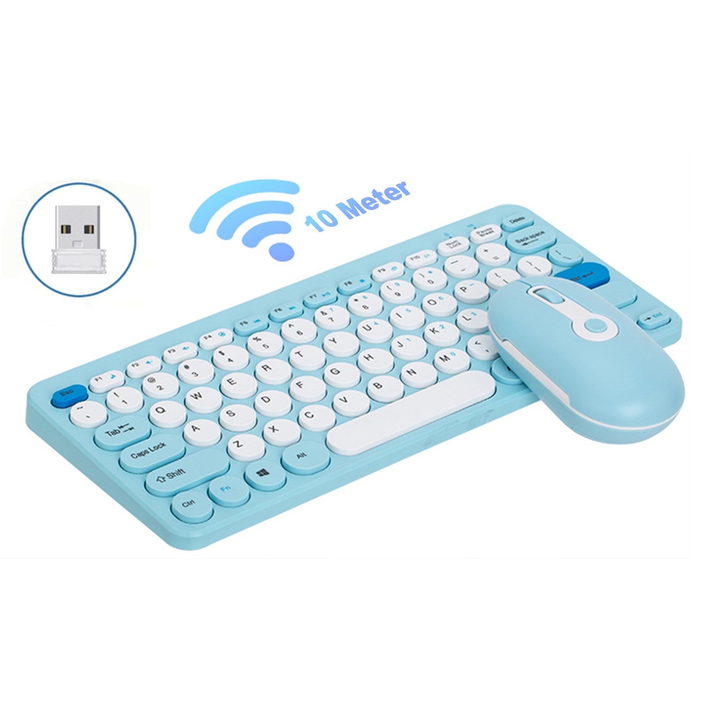 Ergonomic Wireless Keyboard & Mouse Combo - 2.4G Silent, Compact for PC & Laptop