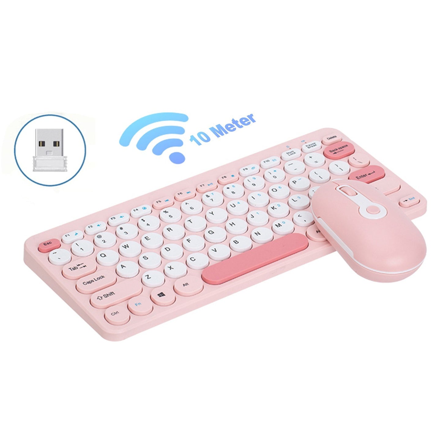 Ergonomic Wireless Keyboard & Mouse Combo - 2.4G Silent, Compact for PC & Laptop