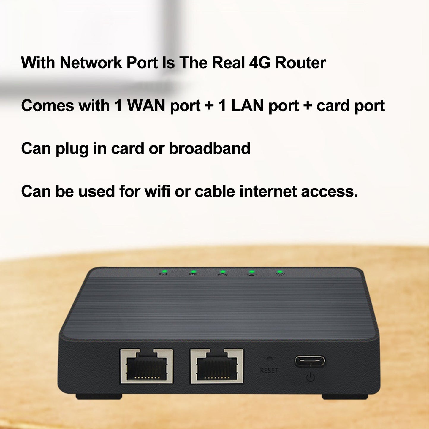 300Mbps 4G LTE WiFi Router with SIM Slot & Type-C Port for Mobile Hotspot