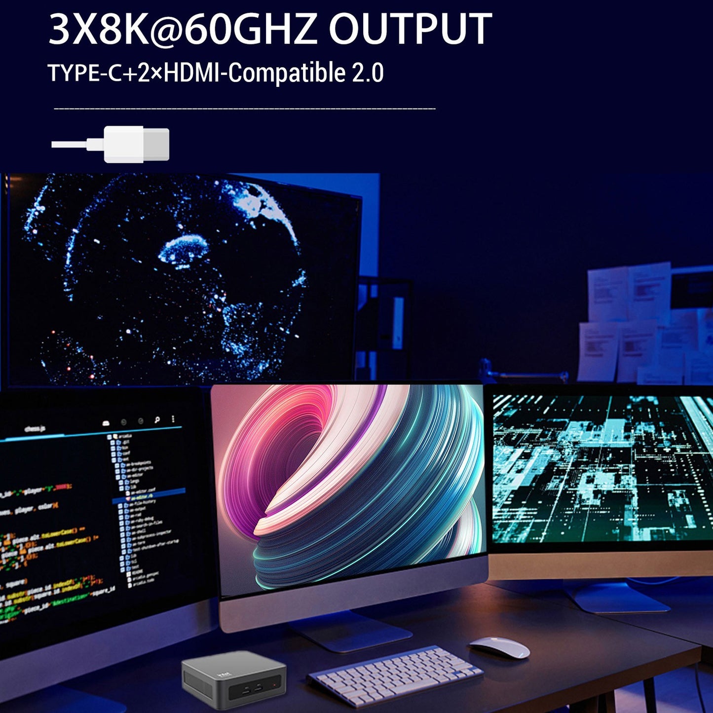 Windows 11 Mini PC - 16GB RAM, 512GB SSD, AMD Ryzen 5 5600H 6-Core, 8K 60Hz Support, WiFi 6, BT 5.2