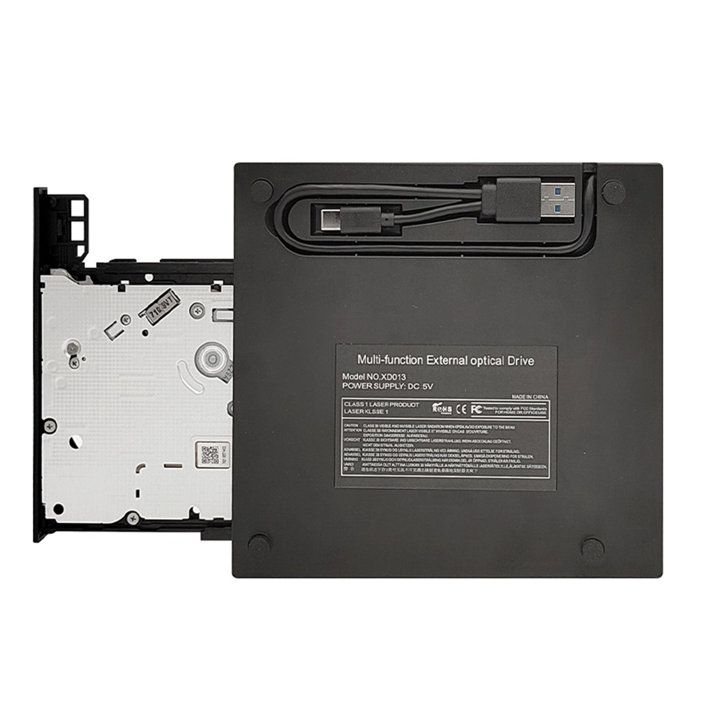 Portable External CD/DVD Drive for Laptop - USB 3.0 & Type-C, 7-in-1 Multifunctional CD Burner & Player