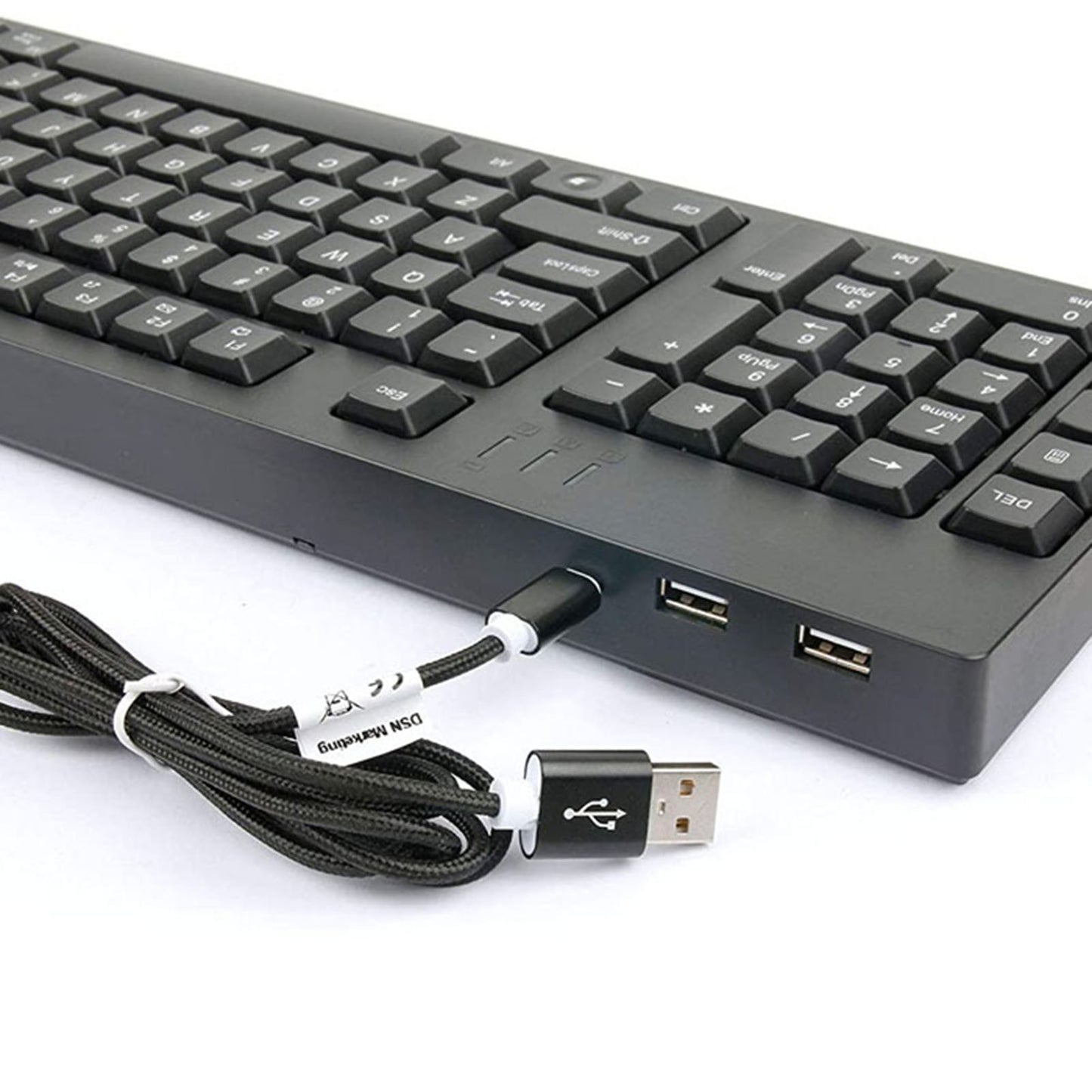 Left-Handed Ergonomic Full-Size Keyboard with Dual USB Interface for Improved Work Efficiency