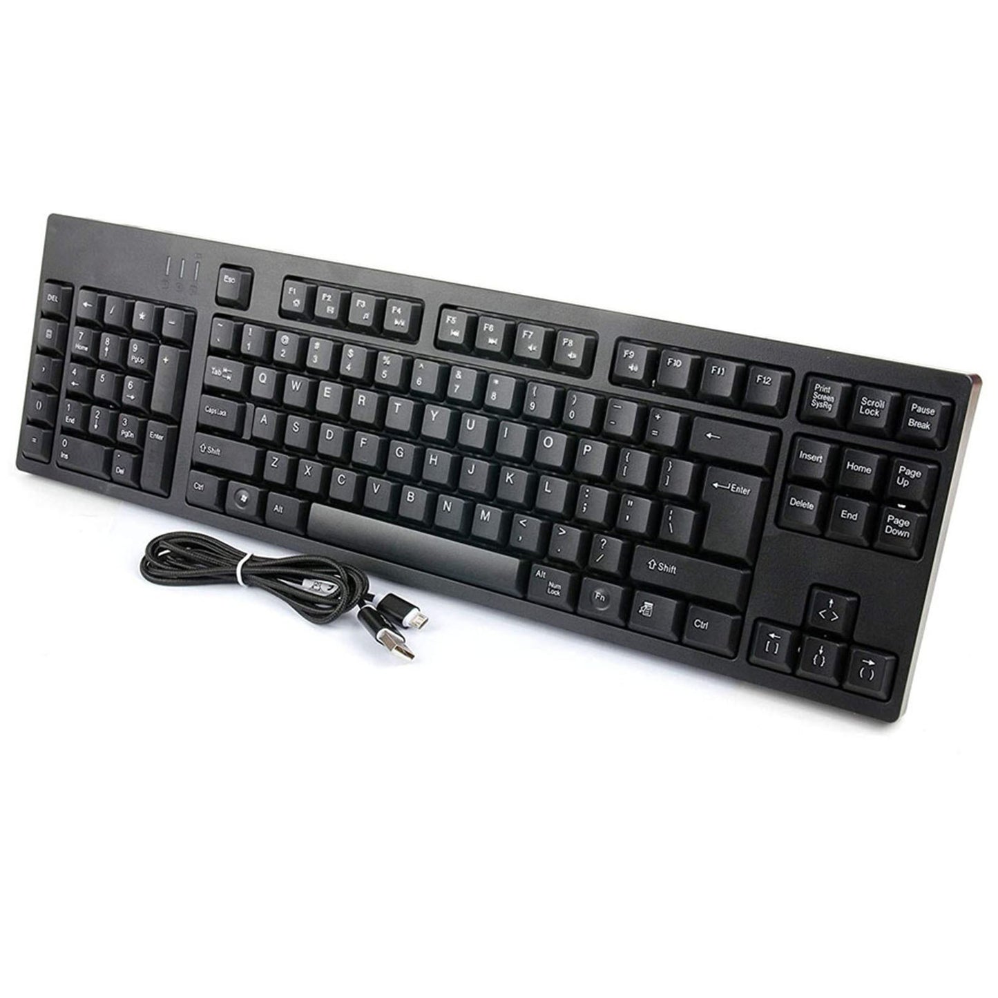 Left-Handed Ergonomic Full-Size Keyboard with Dual USB Interface for Improved Work Efficiency