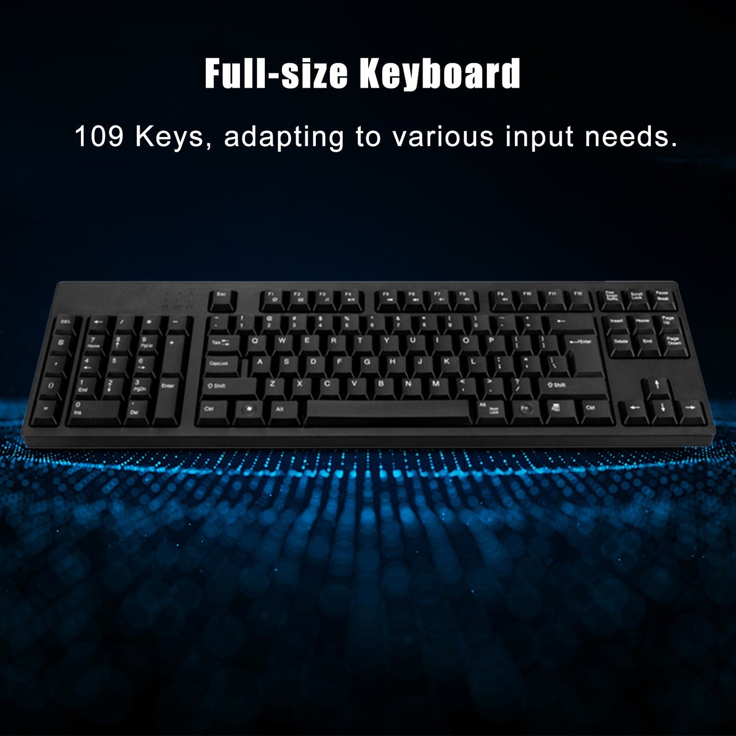 Left-Handed Ergonomic Full-Size Keyboard with Dual USB Interface for Improved Work Efficiency