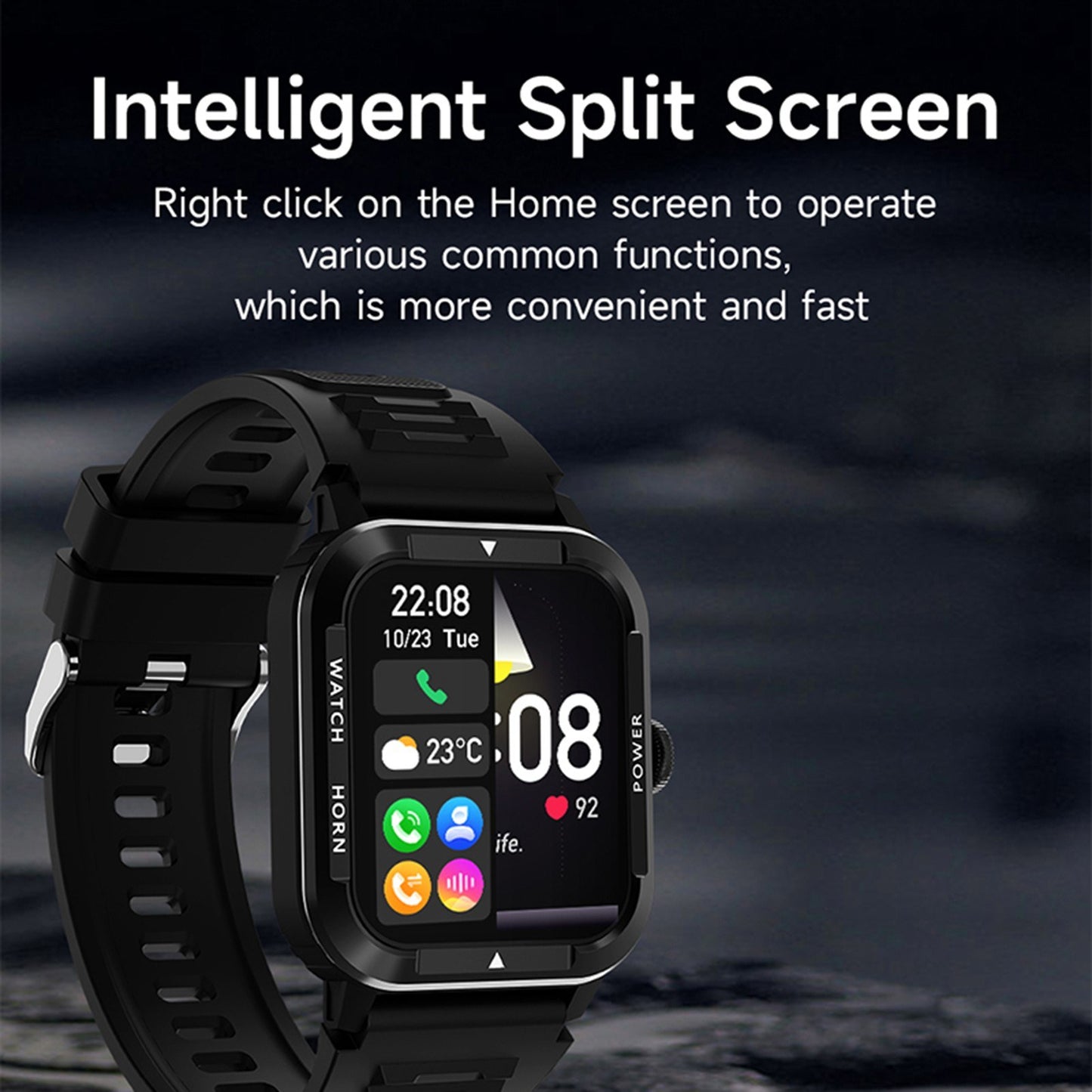 1.91-inch Smartwatch with High-Clear Display, Comprehensive Health Monitoring, Multi-Sport Modes, IP67 Waterproof, Blood Pressure & Glucose Monitoring for Men and Women