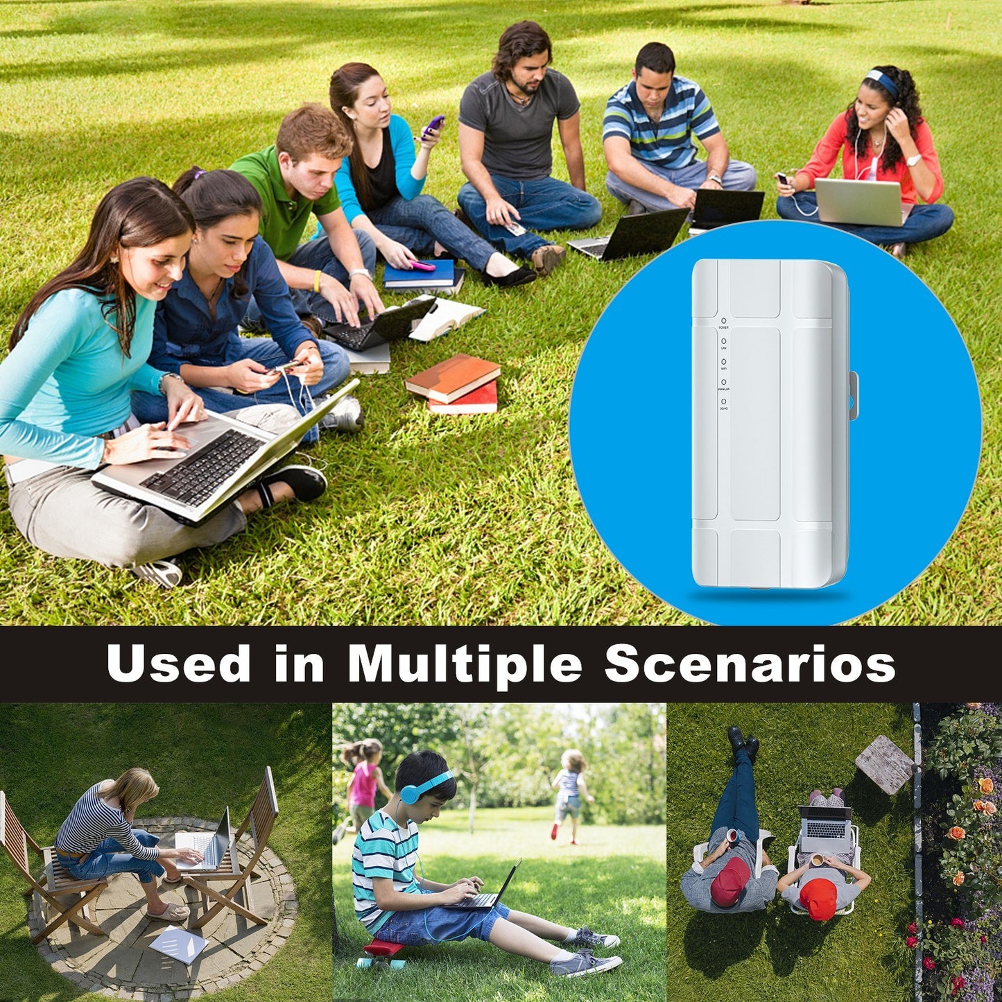 Long Range 4G Outdoor Router - High-Speed 300Mbps WiFi Extender with Dual SOC, Easy Setup & Stable Connection