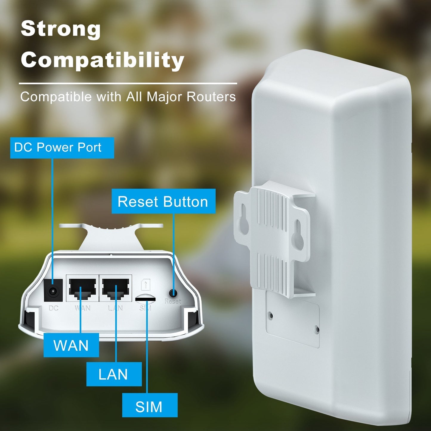 Long Range 4G Outdoor Router - High-Speed 300Mbps WiFi Extender with Dual SOC, Easy Setup & Stable Connection