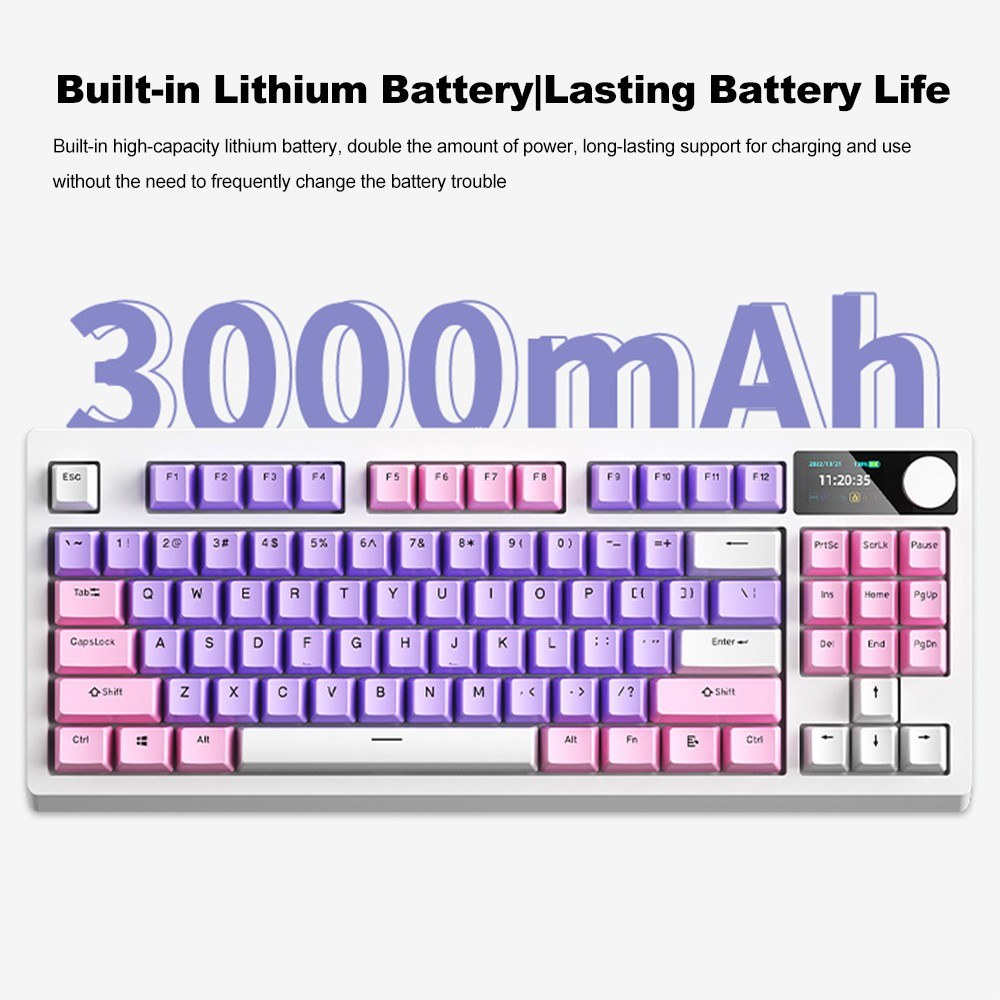 K87 Wireless RGB Mechanical Keyboard, Triple-Mode, 18 Lighting Effects, Hot-Swappable, High-Capacity Battery, DIY Software, Red Switch - Ideal for Gaming & Typing