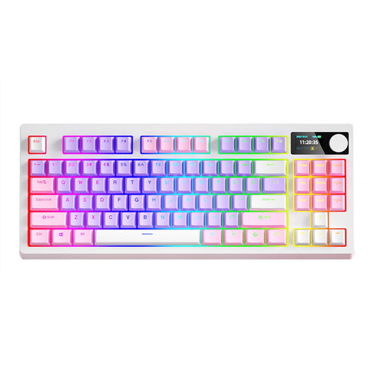 K87 Wireless RGB Mechanical Keyboard, Triple-Mode, 18 Lighting Effects, Hot-Swappable, High-Capacity Battery, DIY Software, Red Switch - Ideal for Gaming & Typing