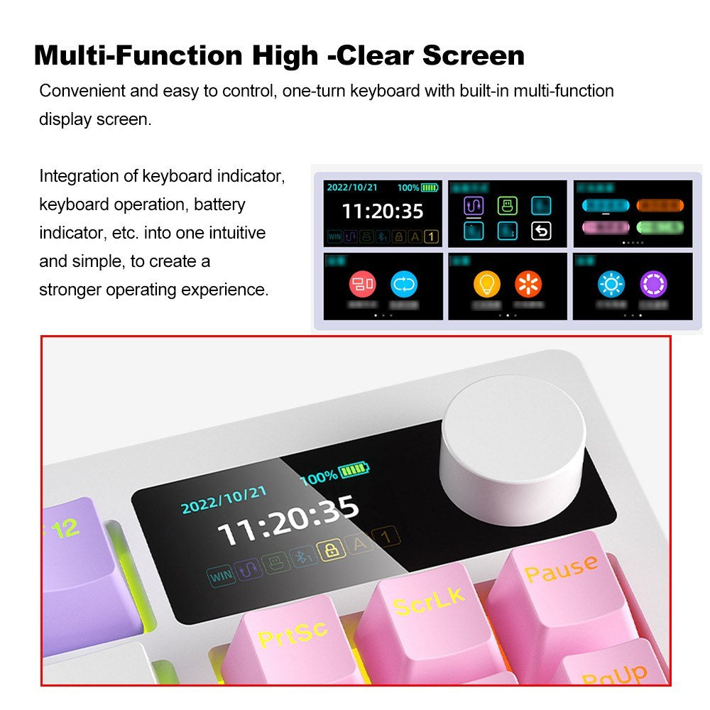 K87 Wireless RGB Mechanical Keyboard, Triple-Mode, 18 Lighting Effects, Hot-Swappable, High-Capacity Battery, DIY Software, Red Switch - Ideal for Gaming & Typing