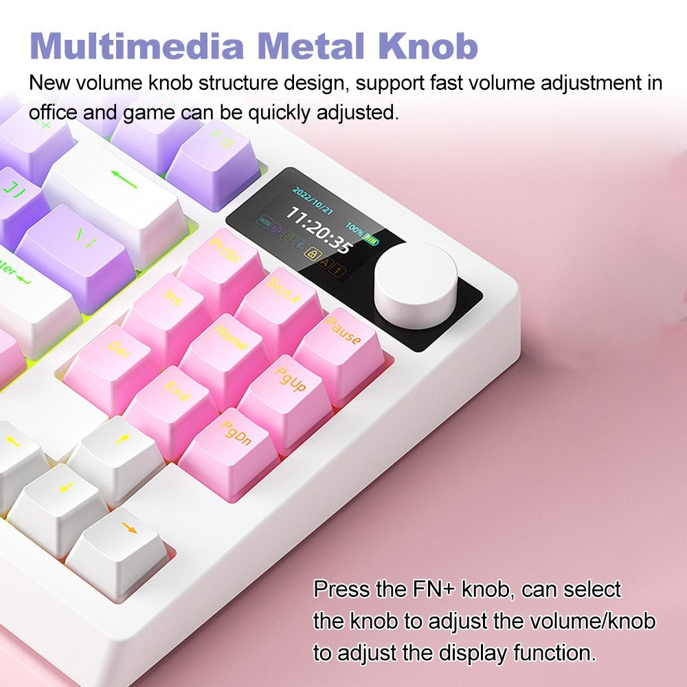 K87 Wireless RGB Mechanical Keyboard, Triple-Mode, 18 Lighting Effects, Hot-Swappable, High-Capacity Battery, DIY Software, Red Switch - Ideal for Gaming & Typing