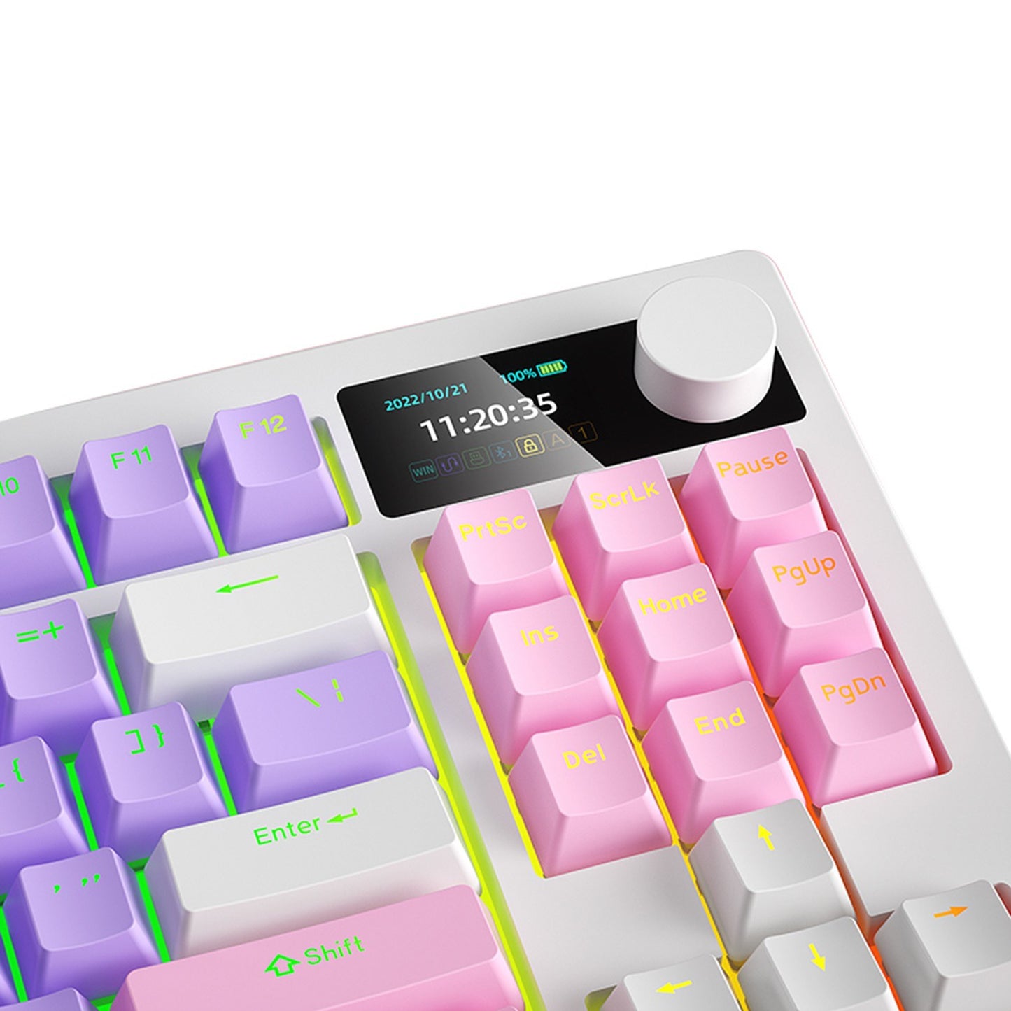 K87 Wireless RGB Mechanical Keyboard, Triple-Mode, 18 Lighting Effects, Hot-Swappable, High-Capacity Battery, DIY Software, Red Switch - Ideal for Gaming & Typing