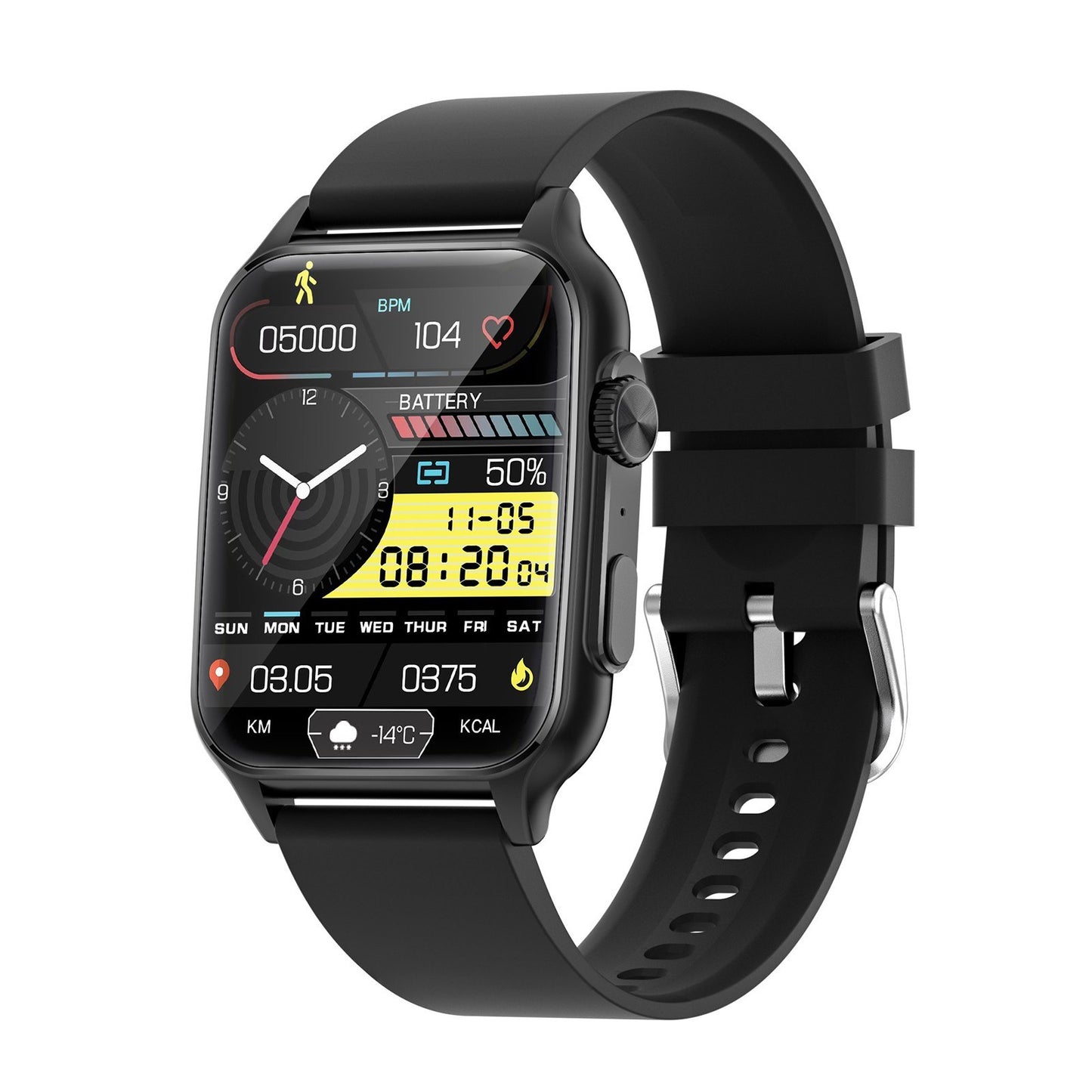 1.96 Smartwatch: Full-Screen Touch Health Monitor, IP67 Waterproof, Bluetooth Call, Multi-Sport Modes