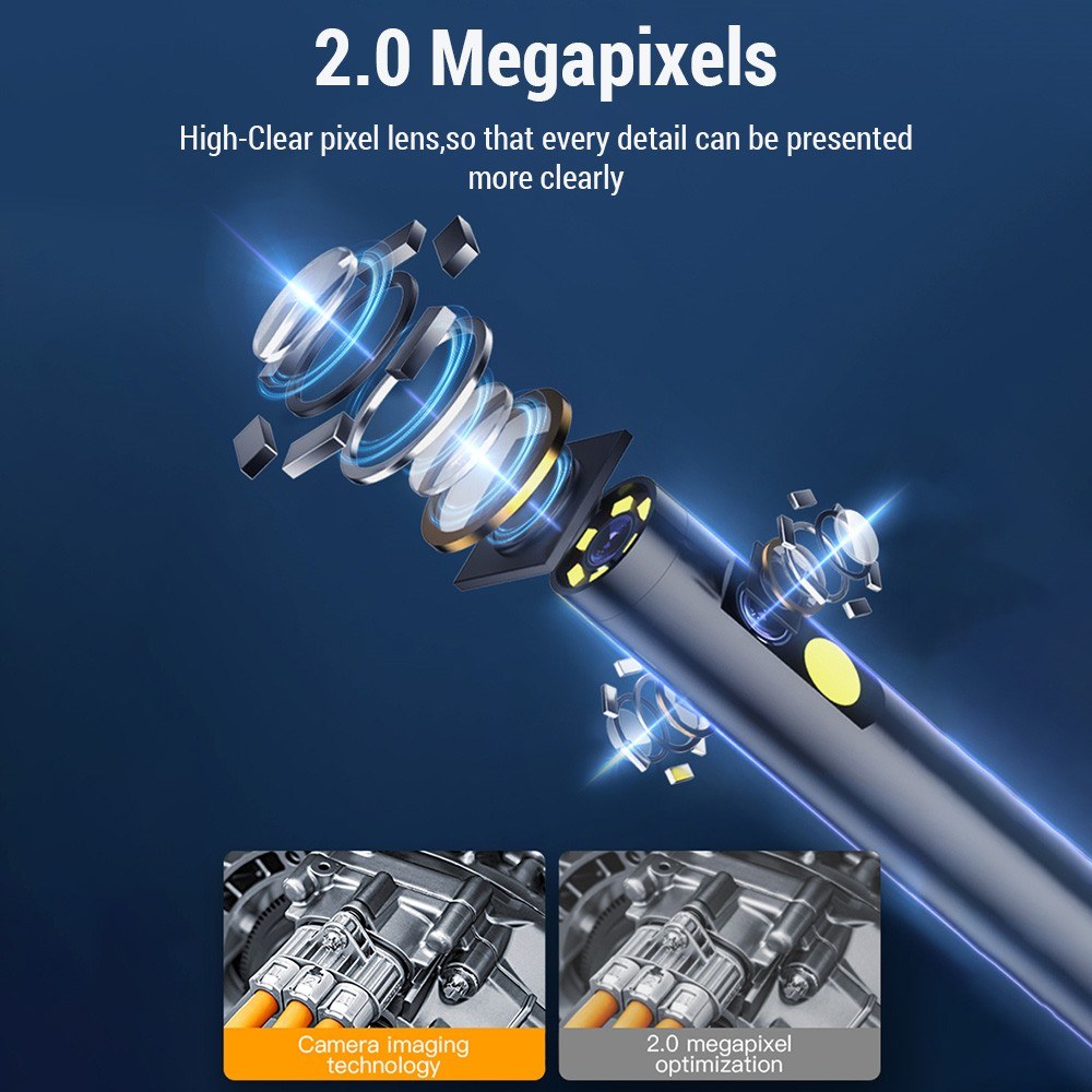 1080P Waterproof Handheld Industrial Endoscope with 4.3-inch HD Screen, 2MP Camera, IP67 Rating, 2000mAh Battery, Efficient Image Transmission