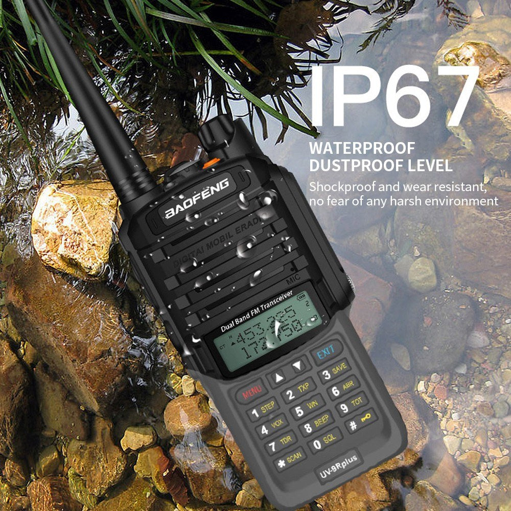 BAOFENG UV-9R Plus Dual Band Two-Way Radio Handheld Walkie Talkie, IP67 Waterproof & Dustproof, EU Plug
