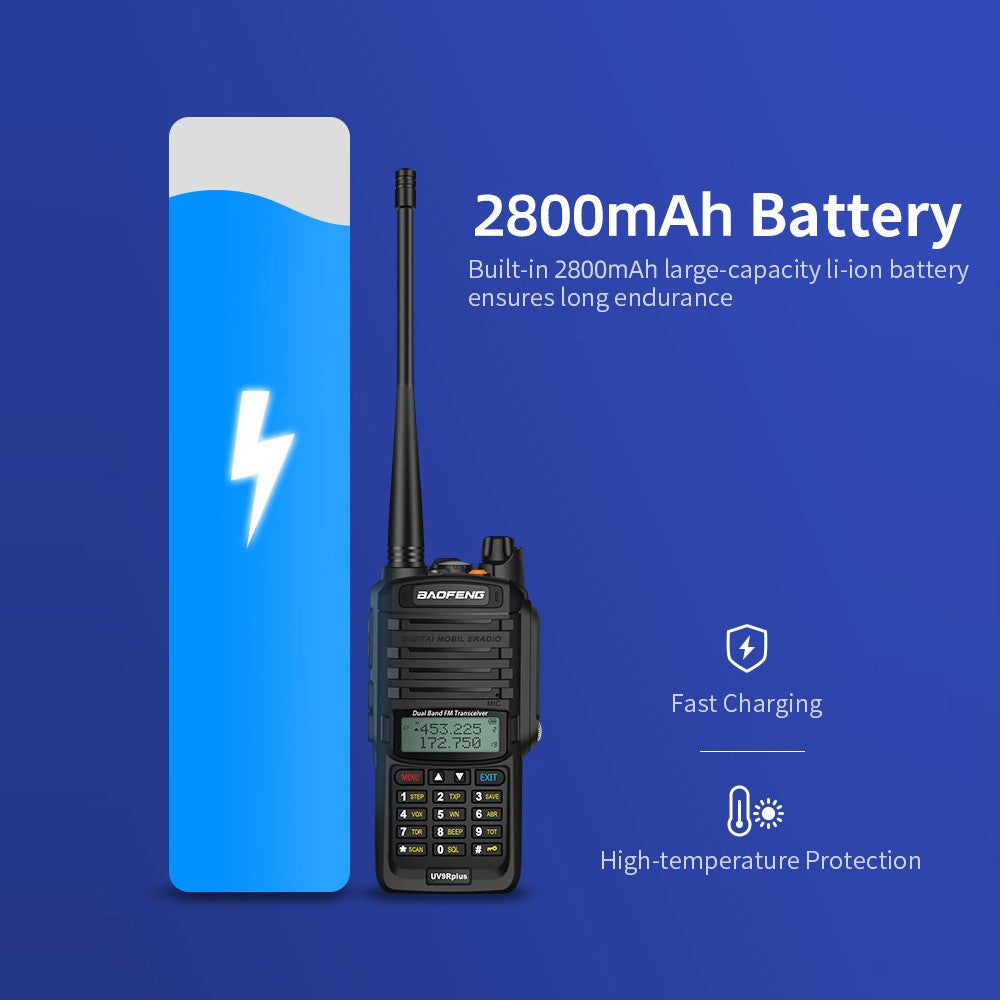 BAOFENG UV-9R Plus Dual Band Two-Way Radio Handheld Walkie Talkie, IP67 Waterproof & Dustproof, EU Plug