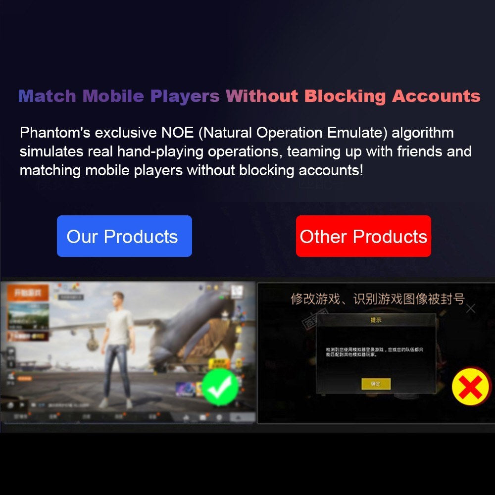 Portable BT5.1 Keyboard & Mouse Converter with AI Recognition, LED Lights, for Android & iOS Gaming