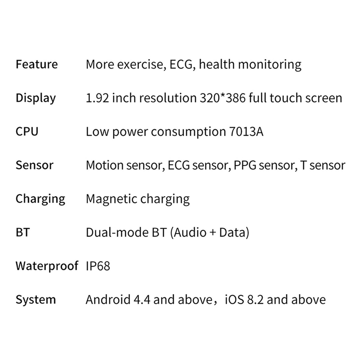 1.92 TFT HD Screen Smartwatch: Sports Health, Sleep Monitor, IP68 Waterproof, BT5.0, SOS Emergency Call