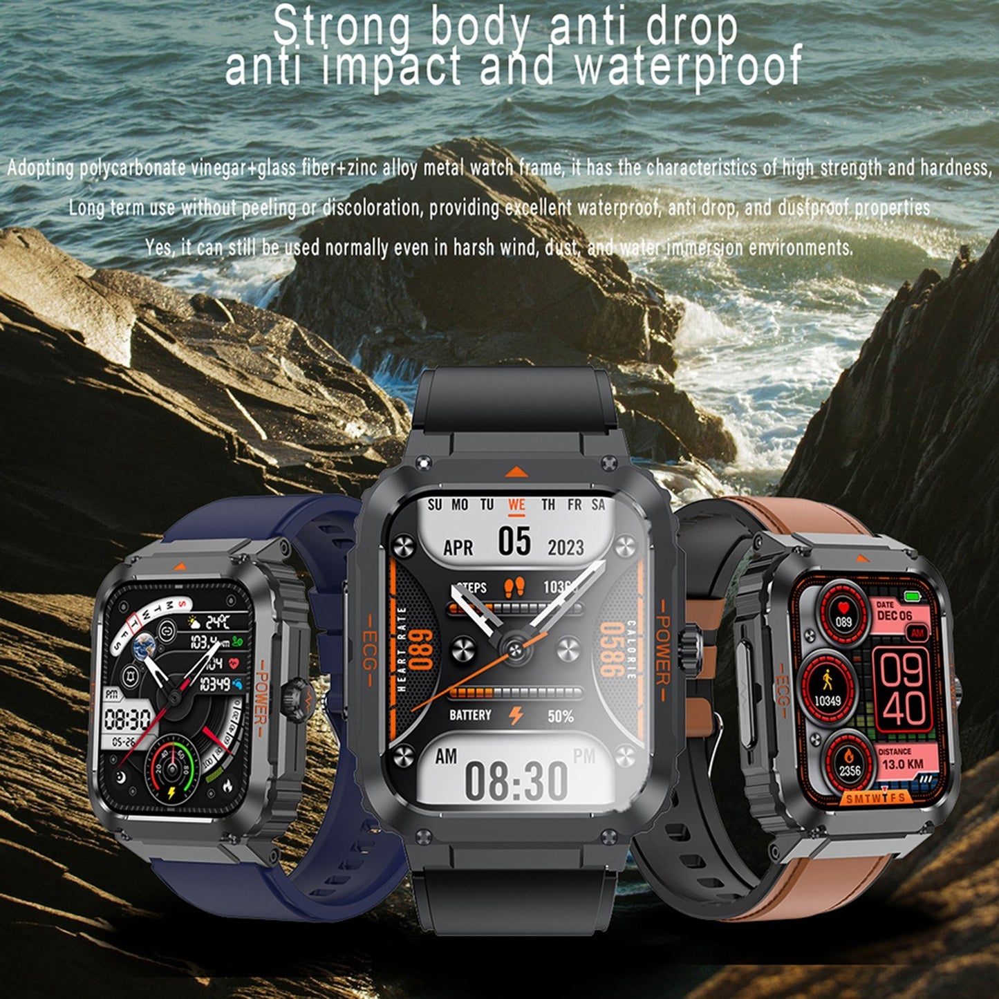 1.92 TFT HD Screen Smartwatch: Sports Health, Sleep Monitor, IP68 Waterproof, BT5.0, SOS Emergency Call