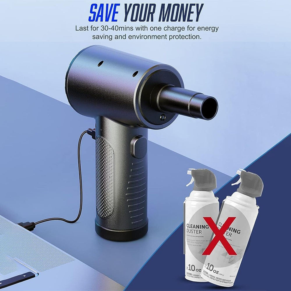 Portable Electric Air Duster for PC & Camera - Powerful, Rechargeable, Multifunctional Nozzles