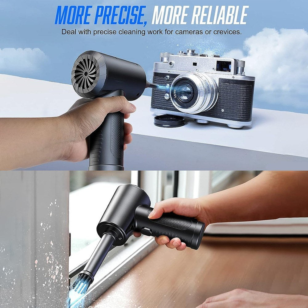 Portable Electric Air Duster for PC & Camera - Powerful, Rechargeable, Multifunctional Nozzles