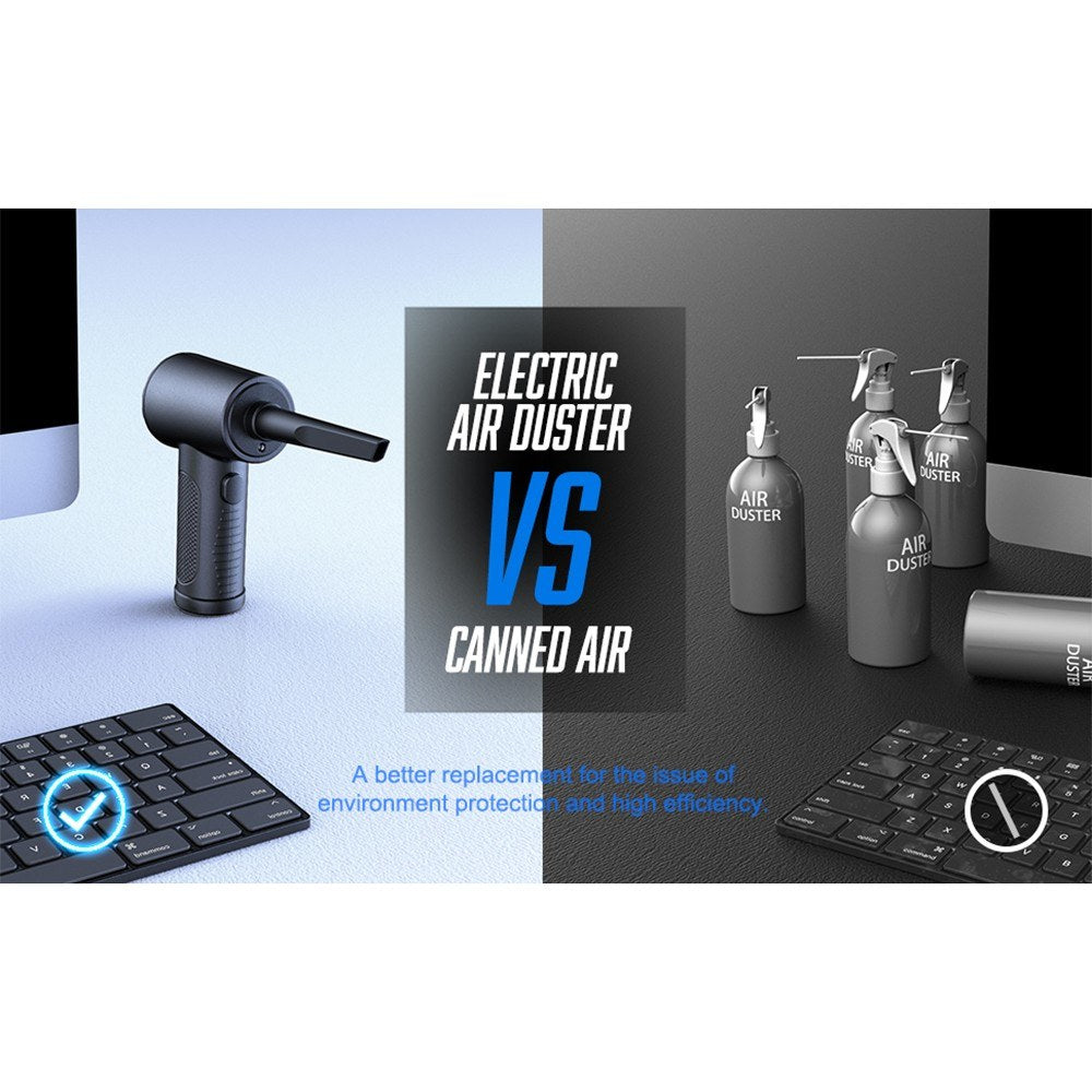 Portable Electric Air Duster for PC & Camera - Powerful, Rechargeable, Multifunctional Nozzles
