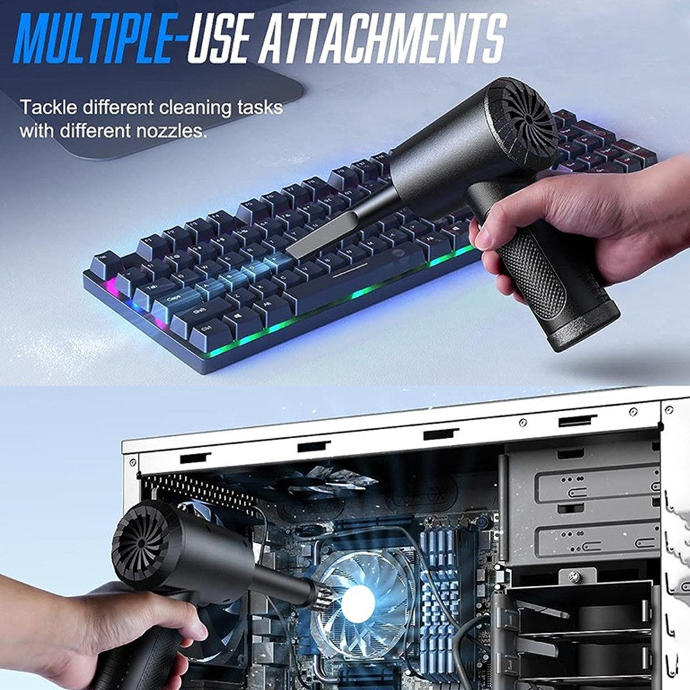 Portable Electric Air Duster for PC & Camera - Powerful, Rechargeable, Multifunctional Nozzles