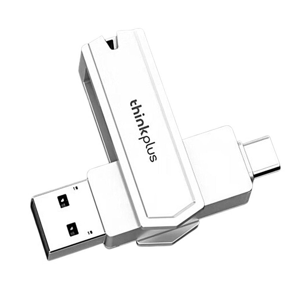 Lenovo thinkplus TPCU301Plus 128GB USB Flash Drive, USB 3.0 & Type-C, Compatible with Tablets, Phones, Laptops, MacOS Systems