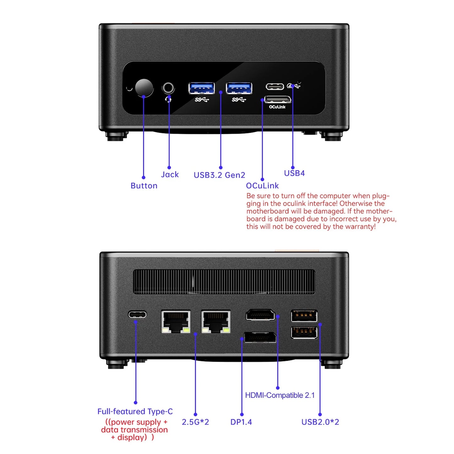 AOOSTAR Mini PC - Ryzen 7 8845HS, 32GB RAM, 1TB SSD