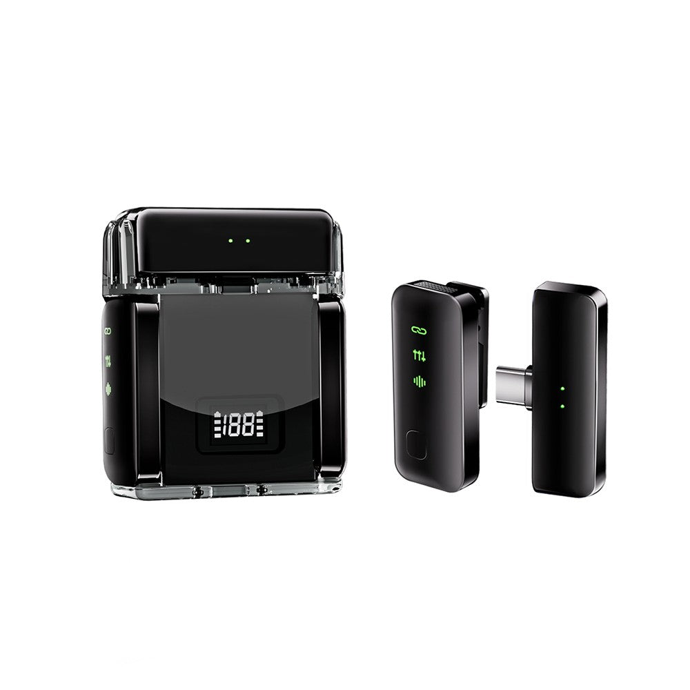 Dual Channel Wireless Lapel Microphone with Charging Case for Interviews & Live Streaming