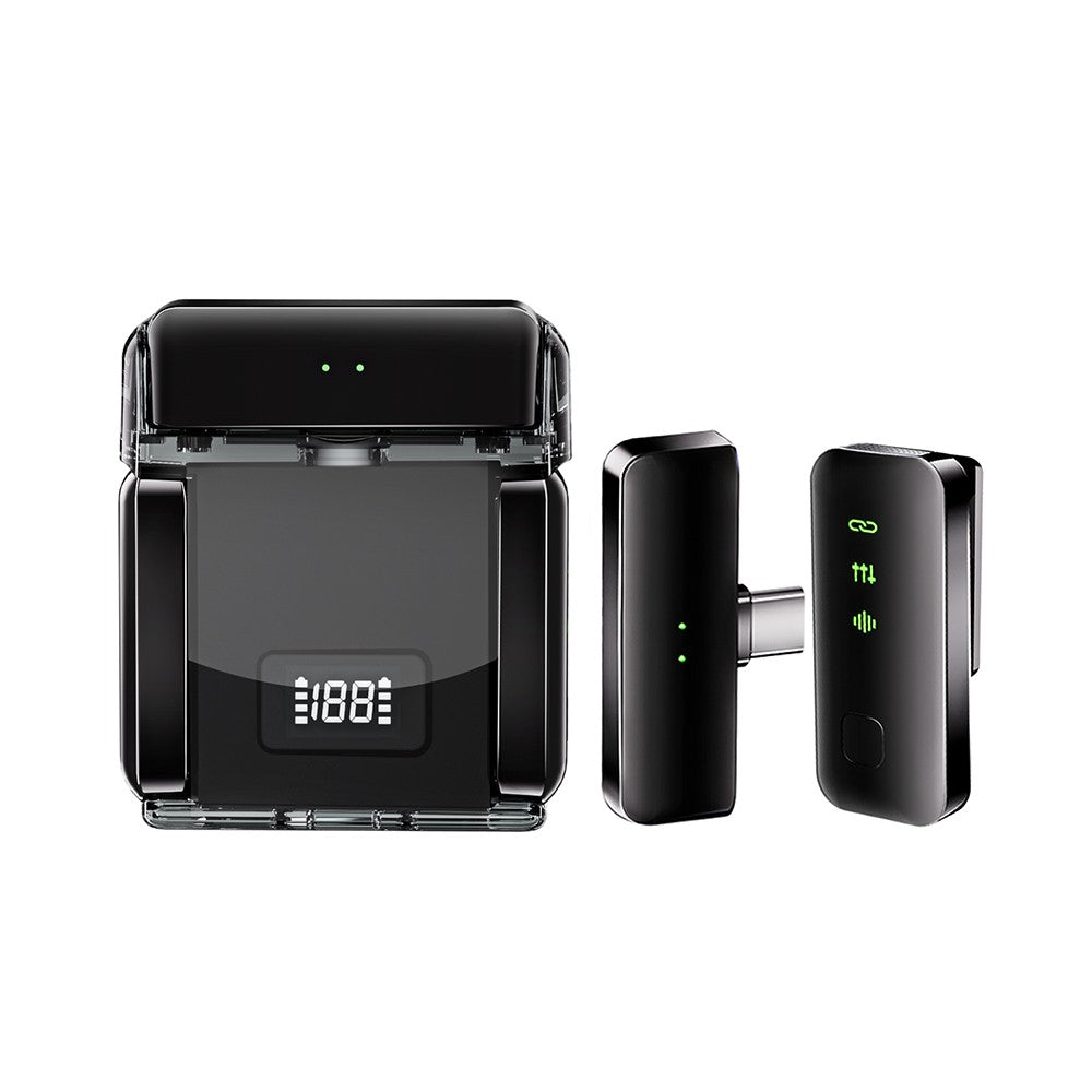 Dual Channel Wireless Lapel Microphone with Charging Case for Interviews & Live Streaming