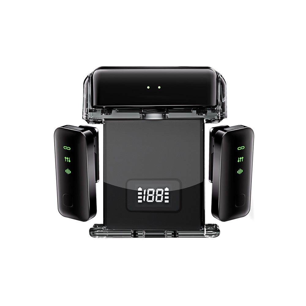 Dual Channel Wireless Lapel Microphone with Charging Case for Interviews & Live Streaming
