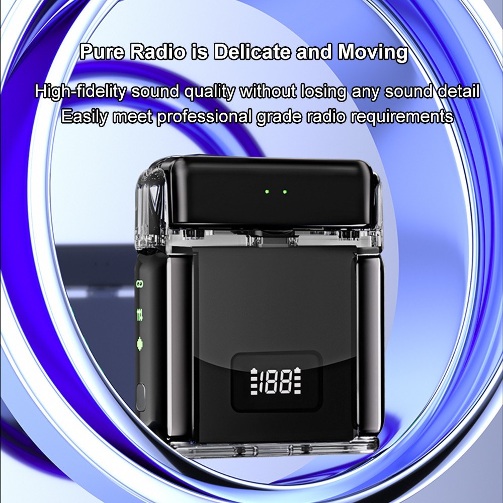Dual Channel Wireless Lapel Microphone with Charging Case for Interviews & Live Streaming