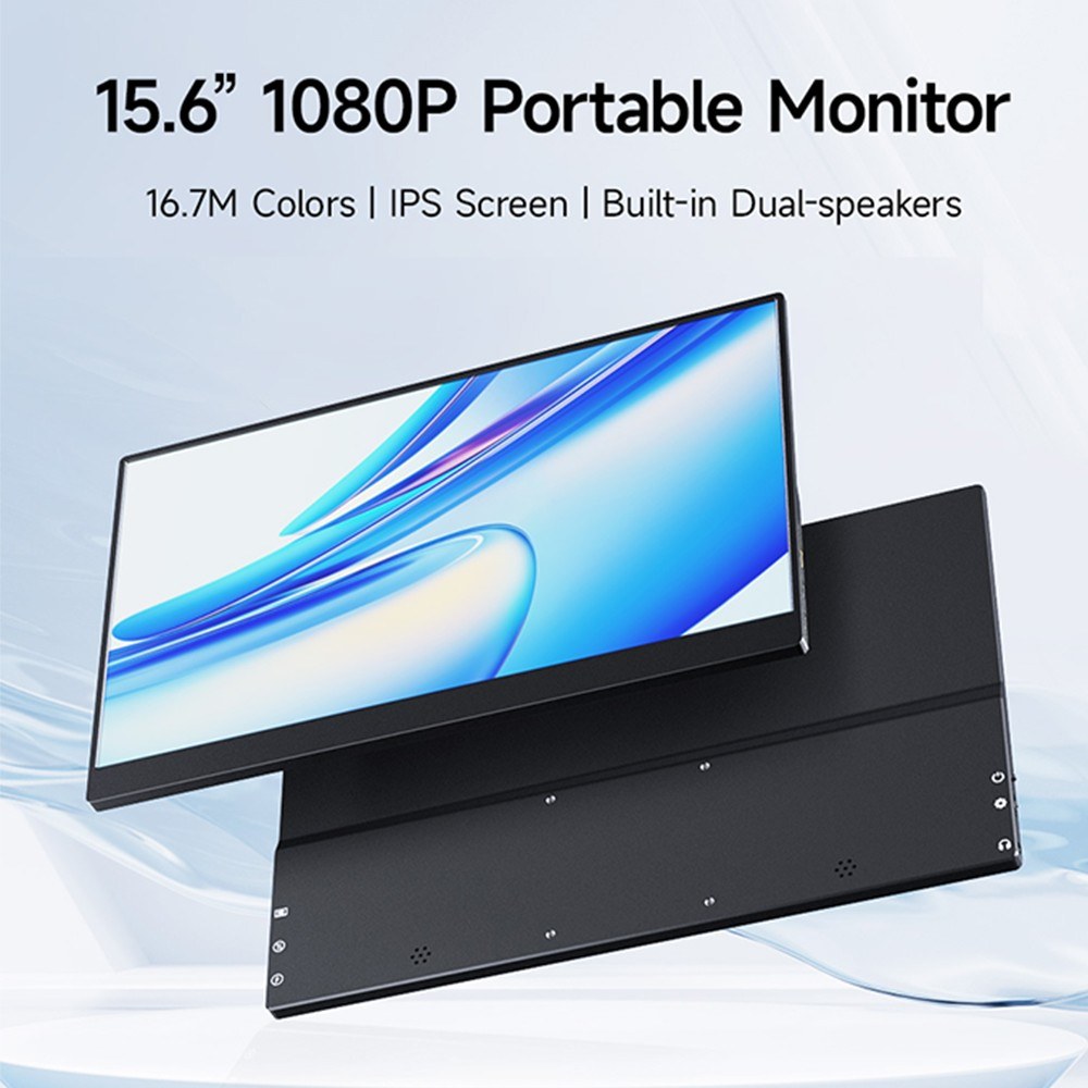 15-Inch Portable FHD 1080P IPS Gaming Monitor with Dual Speakers HDR - Ultra-Slim External Display for Laptop/PC/Smartphones