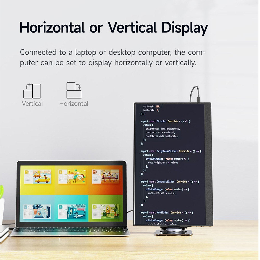 15-Inch Portable FHD 1080P IPS Gaming Monitor with Dual Speakers HDR - Ultra-Slim External Display for Laptop/PC/Smartphones