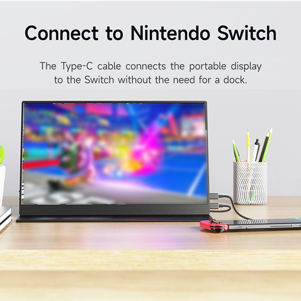 15-Inch Portable FHD 1080P IPS Gaming Monitor with Dual Speakers HDR - Ultra-Slim External Display for Laptop/PC/Smartphones