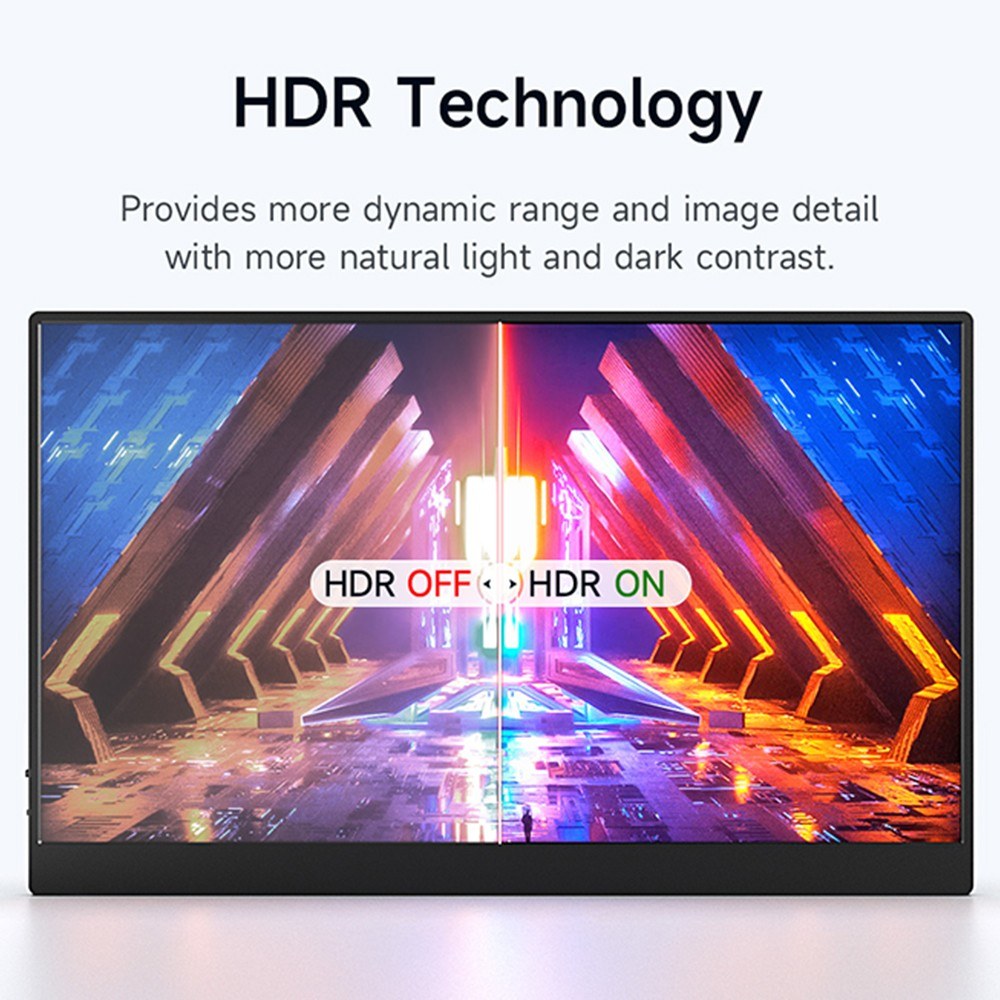 15-Inch Portable FHD 1080P IPS Gaming Monitor with Dual Speakers HDR - Ultra-Slim External Display for Laptop/PC/Smartphones