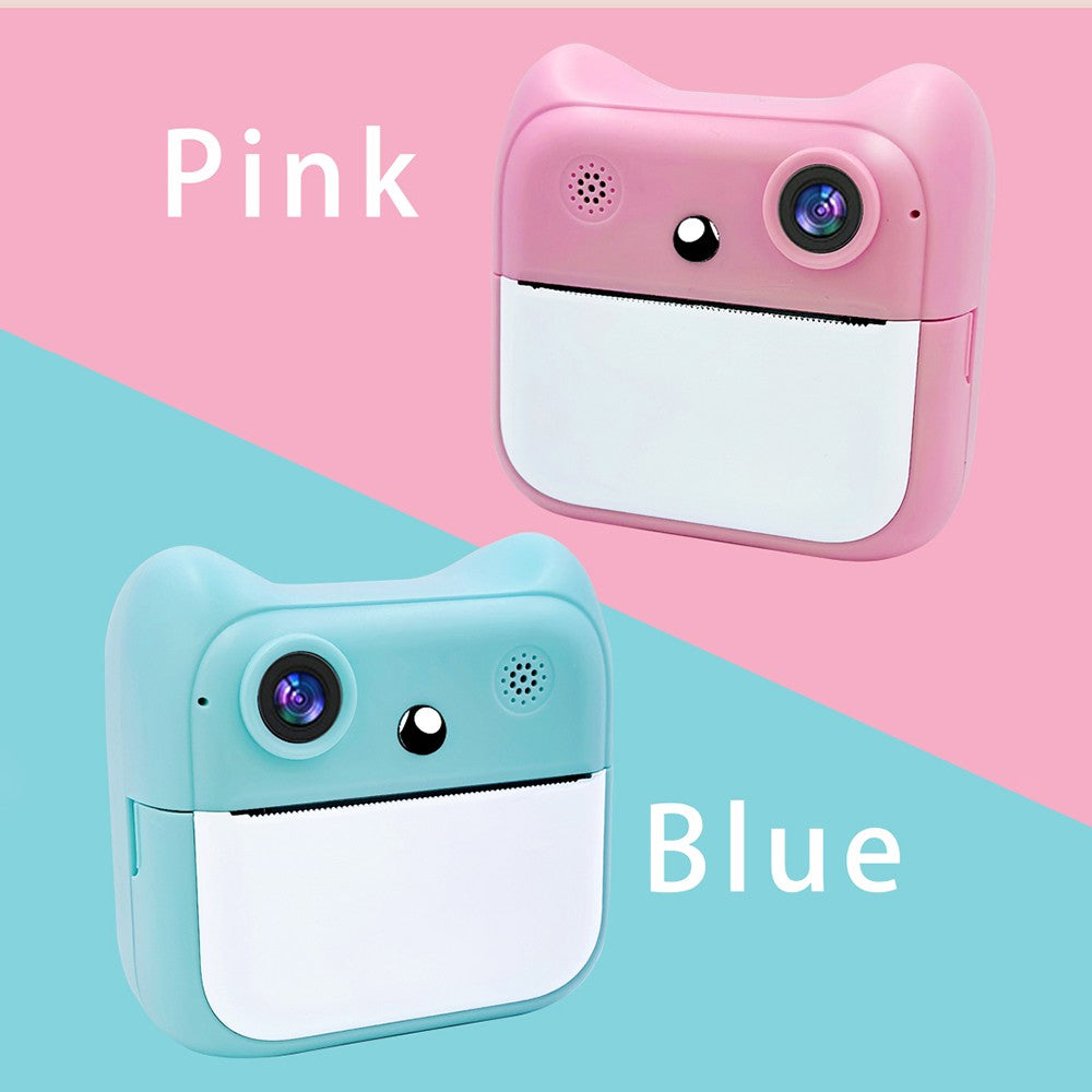 2400W Kids Instant Print Digital Camera with 2.4 Screen & Dual Lens - Inkless Thermal Cartoon Printer for Girls & Boys